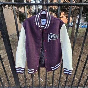J.Press Varsity Jacket in Burgundy and Cream